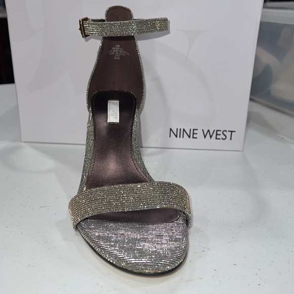NYE BNWB Sparkle Nine West Pruce Block Heels. Size 10 - Picture 5 of 7